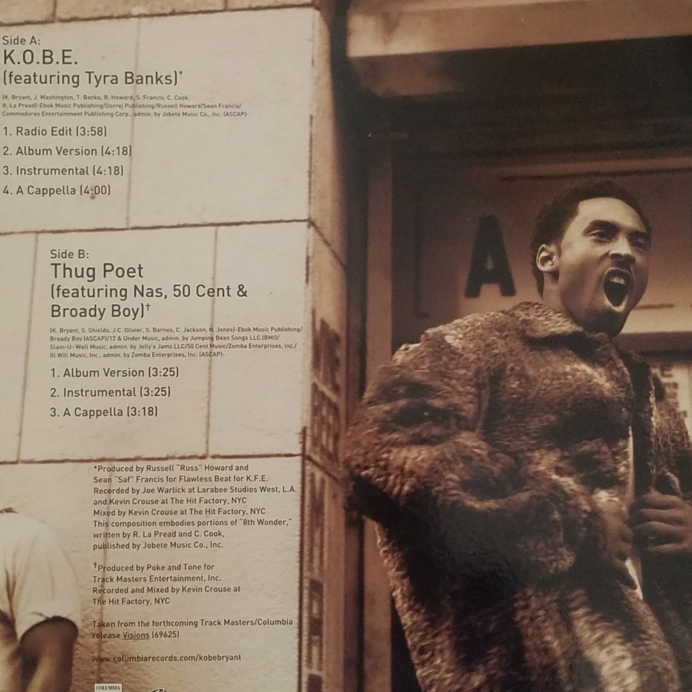 Collectable Kobe Bryant Vinyl Hip Hop album